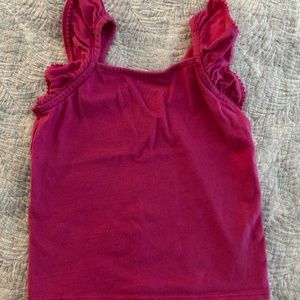 Janie & Jack 3 hot pink flutter tank top